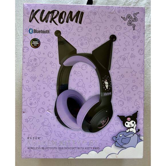 Limited Edition Sanrio Kuromi Razer Wireless RGB Headset HyperClear Cardioid Mic - Picture 1 of 14